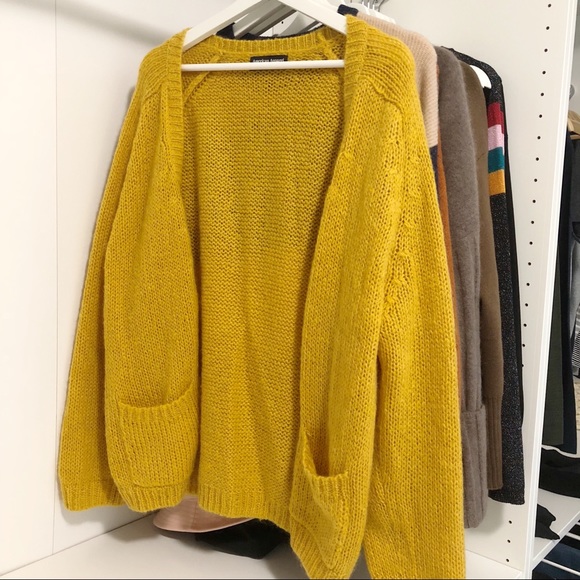 American Apparel Sweaters - American Apparel Mustard Grandpa Cardigan